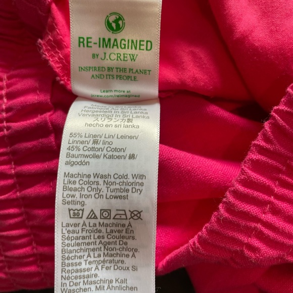 J.Crew Hot Pink Linen Pants Size 4 Nearly Capri Length - Picture 5 of 5